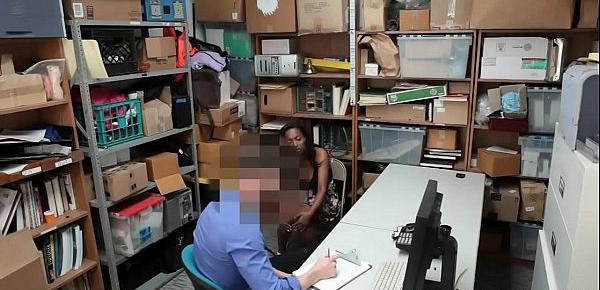  Black teen shoplifter caught and fucked by security